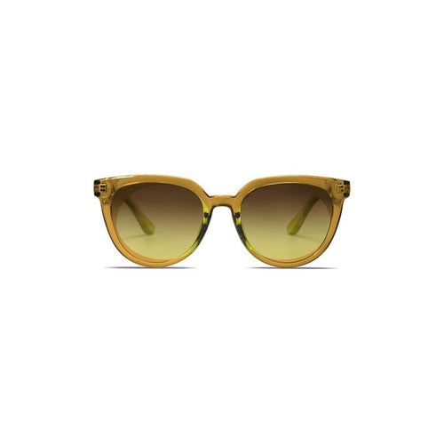 Crystal amber oversized square sunglasses with gradient lenses